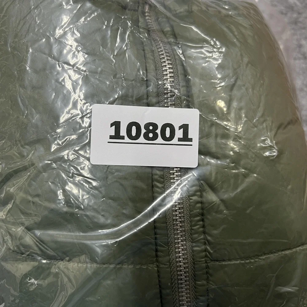 Old Navy Hooded Puffer Vest Womens Large Green Quilted‎ Fleece Lined About Thyme
